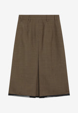 Prada Wool Tailored Skirt Brown P10A9OOO1PSW/T_PRADA-F0005
