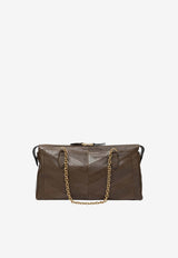 Valentino Panthea Chevron Leather Shoulder Bag Brown 9W2B0S70UYF/T_VALE-BGQ