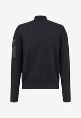 Moncler Logo Patch Zip-Up Cardigan Black L20919B00003M1131999_Black_70281613