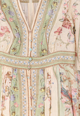 Zimmermann Roselight Plunge Tapestry Print Mini Dress Multicolor 0932DSS264SATF_Sage Tapestry Floral_70224403