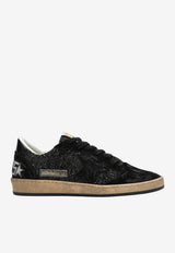Golden Goose DB Ball Star Glitter and Suede Sneakers Black GWF00117F003989/T_GOLDE-90100