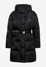 Prada Triangle Logo Down Jacket with Belt Bag Black 29Y395OOO1WQ8/T_PRADA-F0002