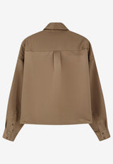 The Frankie Shop Arlen Satin Boxy Shirt Beige CHFS22059206BEIGE_Beige_70331751