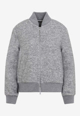 Bouclé Wool-Blend Bomber Jacket