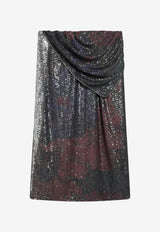 Maison Margiela Draped Sequin Midi Skirt Silver S51MI0017M20263/T_MARGI-001S