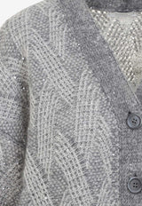 Openwork Wool-Blend Cardigan
