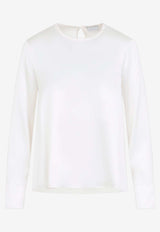 Long-Sleeved Satin Blouse