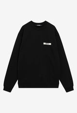 Jacquemus Gros Grain Crewneck Sweatshirt Black SSM00206AJ00126/T_JACQM-990