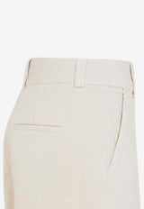 Wide-Leg Gabardine Pants