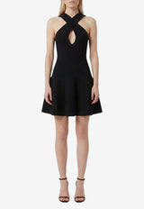 Alaïa Knit Crossover Mini Dress Black AA9R3116K212D--995