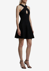 Alaïa Knit Crossover Mini Dress Black AA9R3116K212D--995