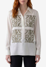 Max Mara Maxmarabesque Print Silk Shirt White 2621116051600-10076-002