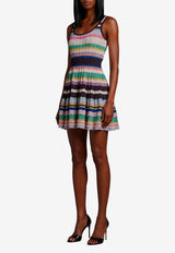 Alaïa Striped Knit Mini Dress Multicolor AA9R3100K226D--910