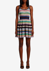 Alaïa Striped Knit Mini Dress Multicolor AA9R3100K226D--910