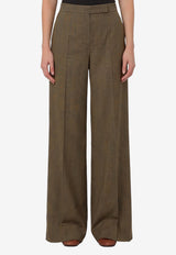 Max Mara Netto Prince of Wales Wool Pants Green 2621136041600-10270-002