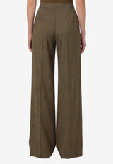 Max Mara Netto Prince of Wales Wool Pants Green 2621136041600-10270-002