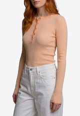 Chloé Wool Ribbed Knit Sweater Orange CH26AMP19560--81G