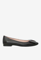 Roger Vivier Roundy Turtle Ballet Flats in Nappa Leather Black RVW66839540-91T-B999
