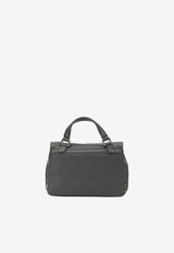 Zanellato Baby Postina Daily Grained Leather Handbag Gray POSTINA DAILY BABY0680100040000Z0115_9be9736a-e281-4a95-9caa-218db7d3c8d8