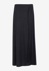 Longline Fluid Wool Midi Skirt