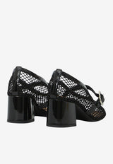 Alaïa 55 Mary-Jane Fishnet Pumps Black AA3A2001A028--999