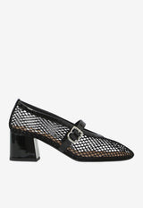 Alaïa 55 Mary-Jane Fishnet Pumps Black AA3A2001A028--999