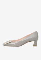 Roger Vivier Belle Vivier 45 Patent Leather Pumps Gray RVW44815280-D1P-B206