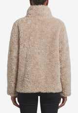 Herno Stand-Collar Faux Fur Coat Beige GC000608D-12421-1985