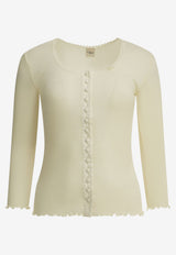 Chloé Ribbed Buttoned Cardigan White CH26AJH43088107_d03c5d26-aadf-4bf6-9192-71e445988d8c
