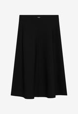 Max Mara Fuggito Midi Flared Skirt Black MXMFUGGITOVI/T_MAXM-006