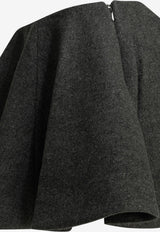 GANNI Flared Wool Mini Skirt Gray A1090302252_57b8918e-05fd-4ddd-8a3a-6ccee9052ec7