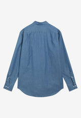 Loro Piana André Long-Sleeved Denim Shirt Blue FAA1974DE/S_LORO-6032