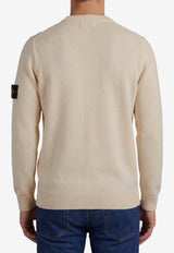 Stone Island Logo Patch Wool Sweater White L2S155100072-S00A3-V0093