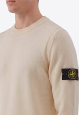 Stone Island Logo Patch Wool Sweater White L2S155100072-S00A3-V0093