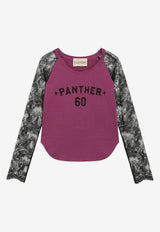 Valentino Panther 60 Sheer-Lace T-shirt Purple 9B3MG26LAA7/T_VALE-2BF