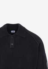 Chenille Knit Polo Sweater
