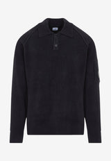 Chenille Knit Polo Sweater