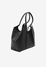 Tod's Small T Timeless Tote Bag in Hammered Leather Black XBWTSBA0200-Q8E-B999