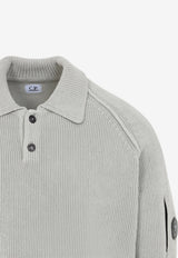Chenille Knit Polo Sweater