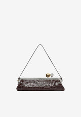Jacquemus La Pochette Salon Shoulder Bag in Croc-Embossed Leather Brown BAW00413AC07G01/T_JACQM-850