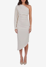 Federica Tosi Asymmetric One-Shoulder Midi Dress White 31201-313-02
