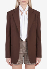 Federica Tosi Single-Breasted Frescolana Blazer Brown 30301-303-69