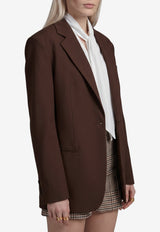 Federica Tosi Single-Breasted Frescolana Blazer Brown 30301-303-69