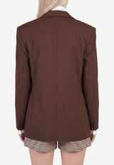Federica Tosi Single-Breasted Frescolana Blazer Brown 30301-303-69