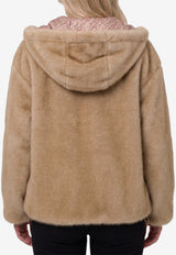Herno Faux Fur Zip-Up Jacket Beige GI000318D-12739-1985
