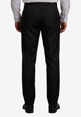 Tagliatore Super 100's Double-Breasted Wool Suit Black 2SNY10BNT-070001-N5712