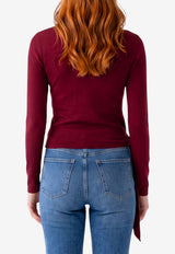 Federica Tosi Cut-Off Knit Top with Sash Red 32005-350-51