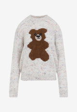 Textured Bear Bouclé Knit Sweater