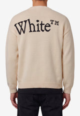 Off-White Intarsia Knit Bookish Shared Sweater Cream OMHE20QF26-KNI00110-110
