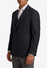 Tagliatore Super 100's Double-Breasted Wool Blazer Gray 1SNY10B-070039-N1261